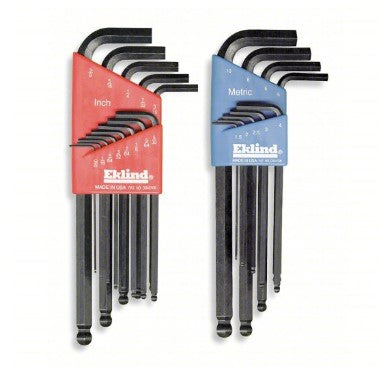 EKLIND Combination Ball-Hex-L Key Set, Sizes 0.050 to 3/8 and Size 1.5 mm to 10 mm (22-Piece)