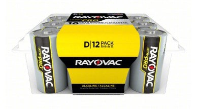 Battery: D, Everyday, Alkaline, 1.5V DC, UltraPro, 12 PK