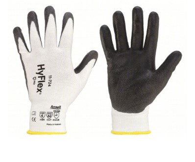 HYFLEX Coated Gloves: S ( 7 ), ANSI Cut Level A2, Palm, Dipped, Polyurethane, Sandy, 1 PR SIZE: S, M,L,XL,2XL