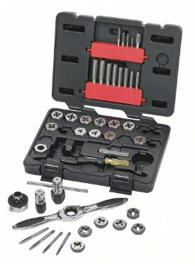 GEARWRENCH Tap and Die Set: 42 Pieces, #4-40 Min. Tap Thread Size, 1/2"-20 Max. Tap Thread Size, Hex