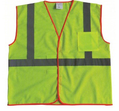 CONDOR High-Visibility Vest: U, L/XL, Lime, Mesh Polyester, Hook-and-Loop, Single, Std Safety Vest