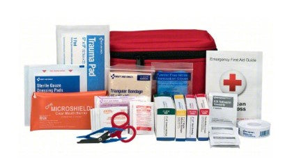 APPROVED VENDOR First Aid Kit and Housing: Gen Purpose, 1 People Served, 71 Components, Fabric