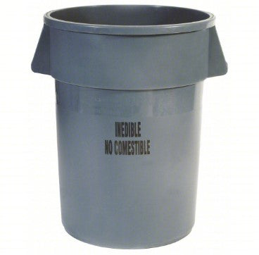 RUBBERMAID COMMERCIAL PRODUCTS Trash Can: BRUTE®, Round, Gray, 44 gal Capacity, 27 in Wd/Dia