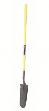 WESTWARD Drain Spade: Steel Blade, 14 ga, Straight Handle Type, Fiberglass Handle
