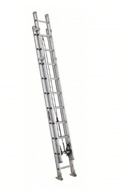 LOUISVILLE Extension Ladder: 20 ft Overall Ht, Aluminum, 375 lb Load Capacity - Max, 45 lb Wt