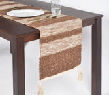 Earthy Striped Handwoven Cotton Table Runner