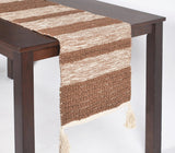 Earthy Striped Handwoven Cotton Table Runner