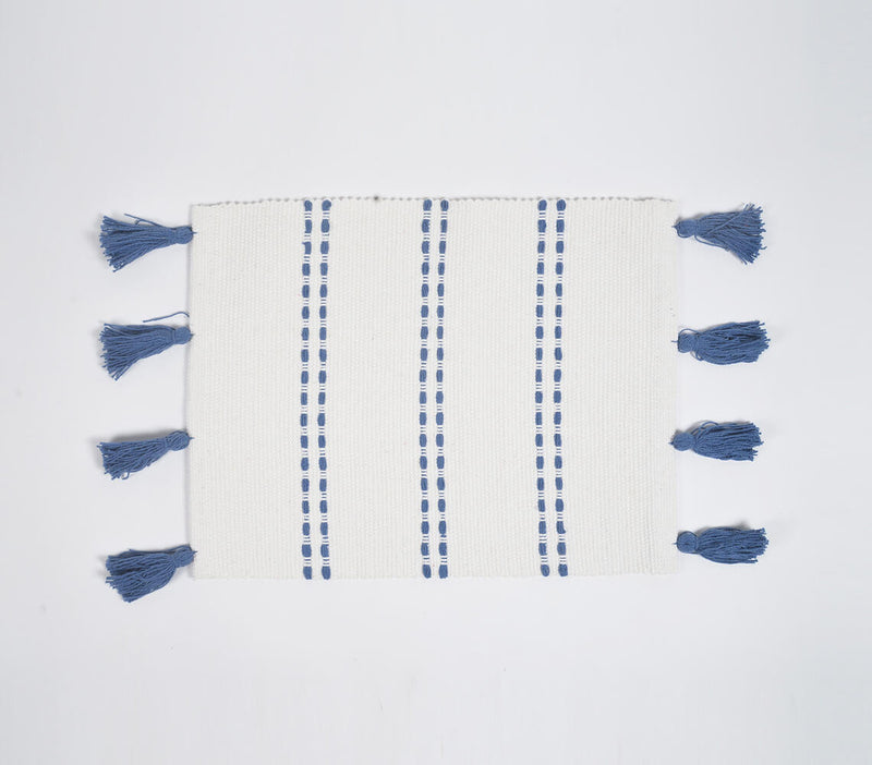 Blue Dotted Lines Cotton Placemats (Set of 4)