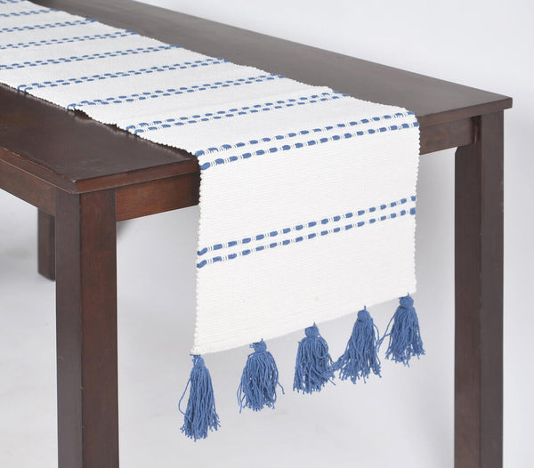 Striped Bohemian Table Runner with Tassels