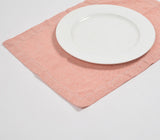 Solid Yarn-Dyed Chambray Weave Placemats With Hem Stitch (set of 6)