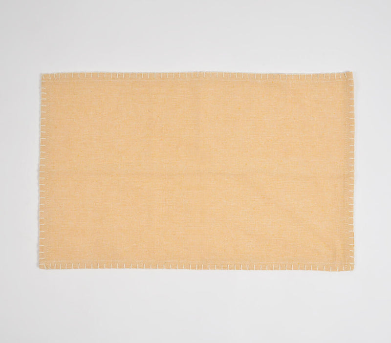 Solid Yarn-Dyed Chambray Weave Placemats With Hem Stitch (set of 6)_3