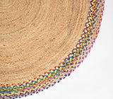 Handwoven Jute & Fabric Classic Spiral Rug
