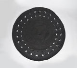 Handwoven Black Round Jute Rug