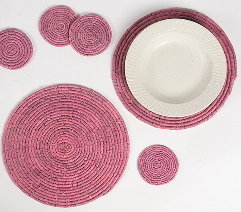 Handwoven Sabai Grass Placemats & Coasters (set of 4)