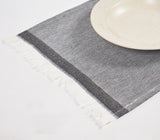 Yarn-Dyed Cotton Solid Placemats with Frayed Edges (set of 4)