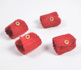 Knitted Cherry Red Napkin Rings (Set of 4)