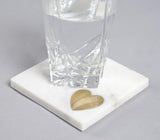 Inalid Golden Heart Marble Coasters (set of 2)