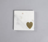 Inalid Golden Heart Marble Coasters (set of 2)