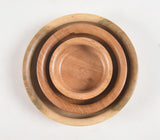 Turned acacia Wood Nesting Snack Bowls (set of 3)