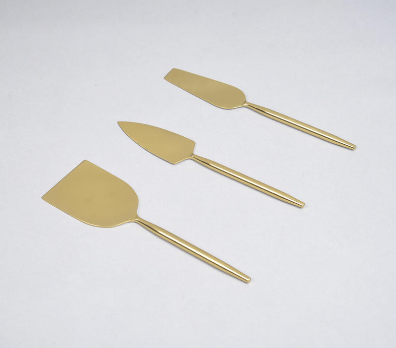 Stainless Steel Gold-Toned Cheese Server Set