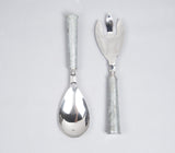 Stainless Steel & Galvanized Iron Salad Servers (Set of 2)