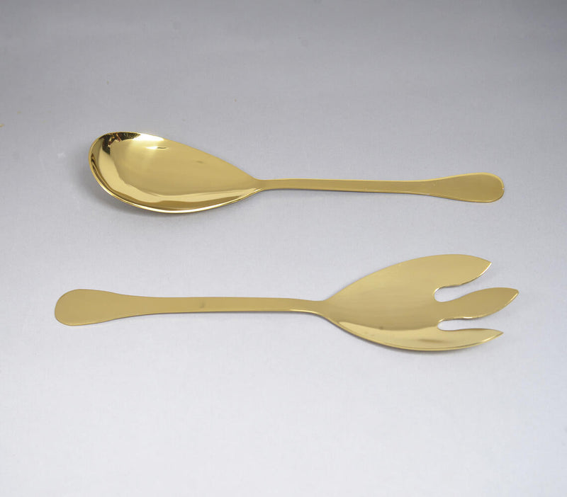 Gold-Toned Stainless Steel Classic Salad Servers (Set of 2)