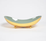 Enamelled Iron Sage Green Bean-Shaped Bowl