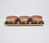Enamelled Iron Tray with 3 snack Bowls