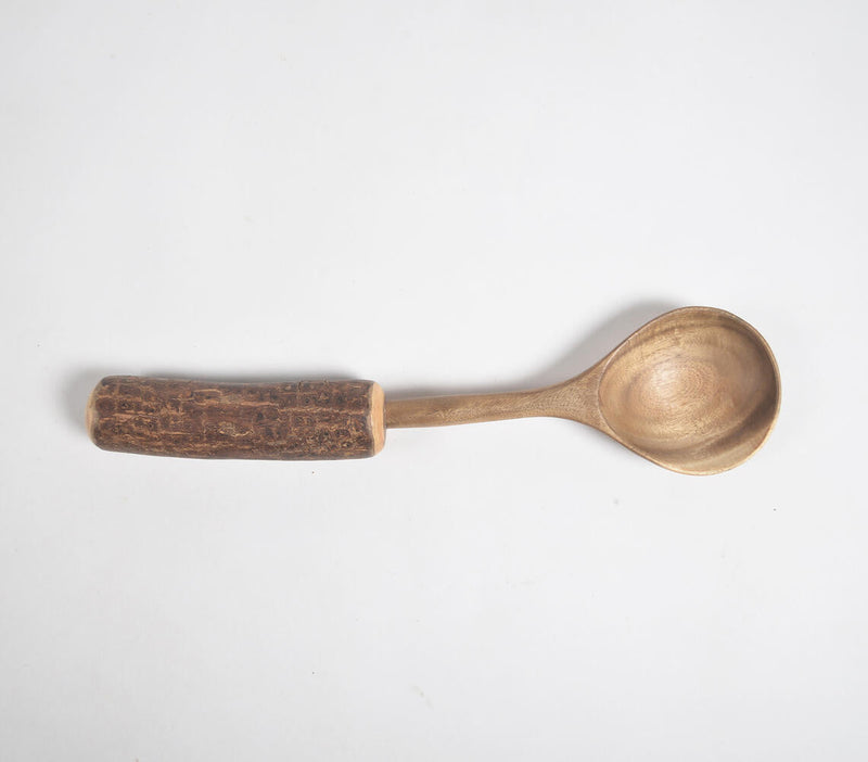 Hand Carved Neem Wood Scoop Serving Spoon