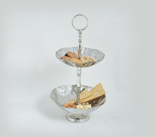 Handcrafted 2-Tier Iron Cheese Stand