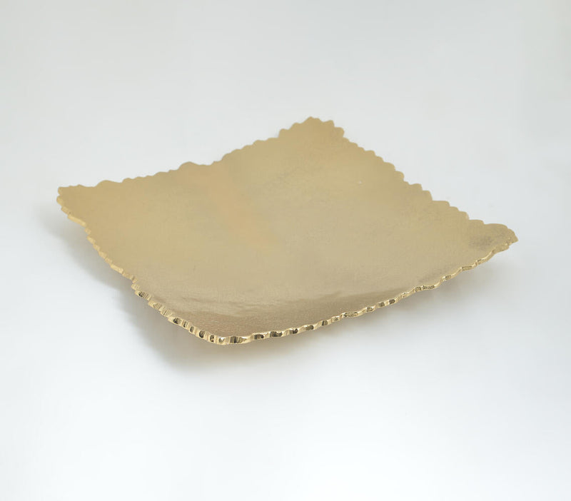 Uneven Cut Edge Square Aluminium Tray