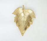 Gold Toned Autumn Leaf Aluminium Dish
