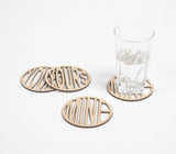 Laser Cut MDF Typographic Coasters (Set of 4)