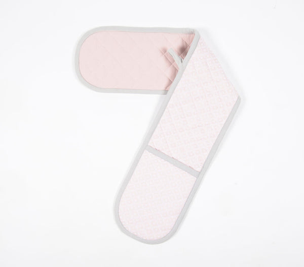 Pastel Pink Quilted Double Oven Mitt