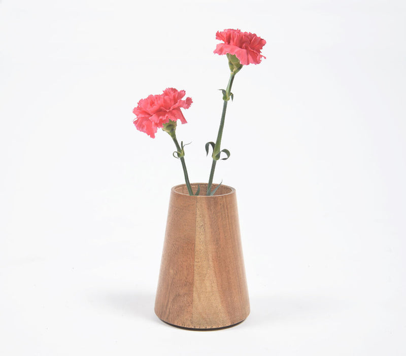 Wood Turned Cylindrical Tapered Vase