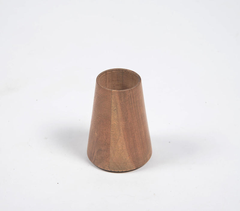 Wood Turned Cylindrical Tapered Vase