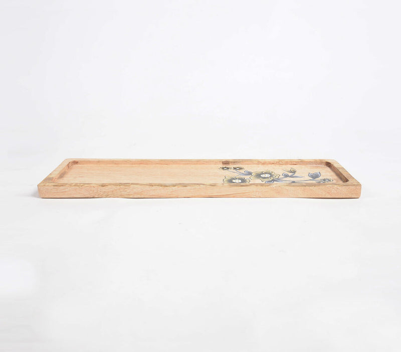 Floral Hand Printed Mango Wood Tray