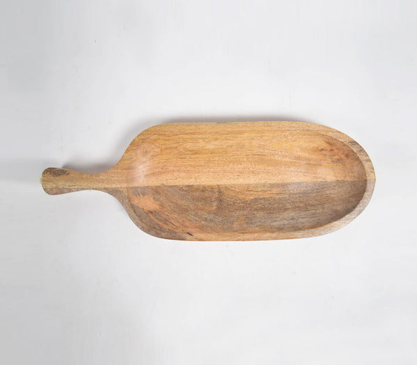 Hand Cut Mango Wood Oblong Paddle Server