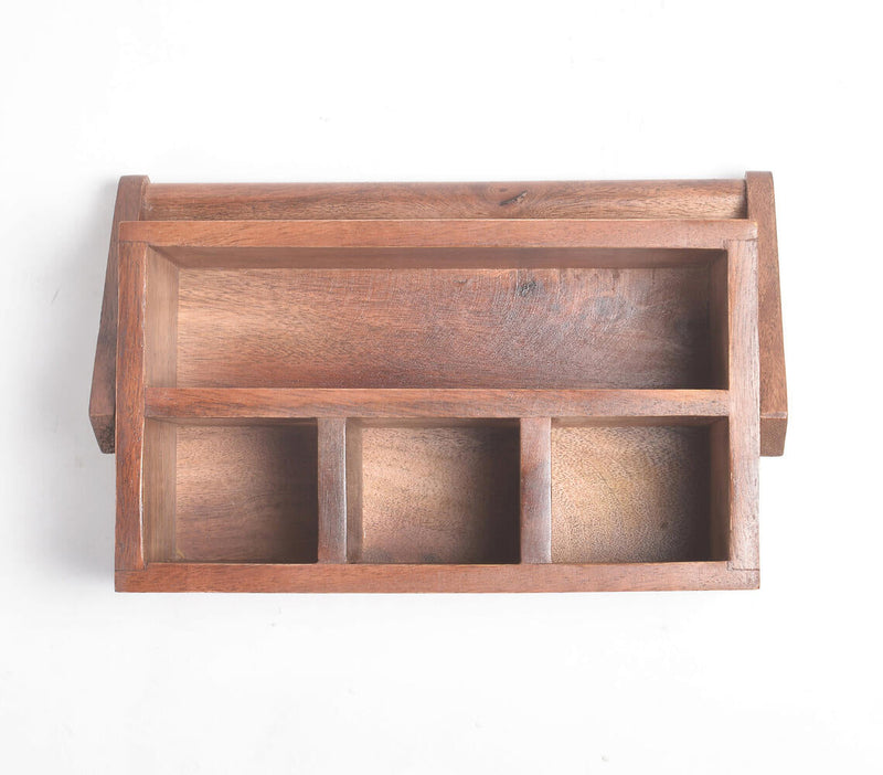 Hand Cut Mango Wood Caddy