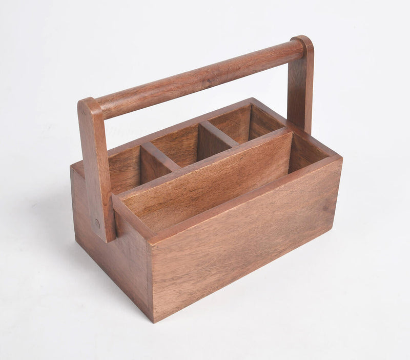 Hand Cut Mango Wood Caddy