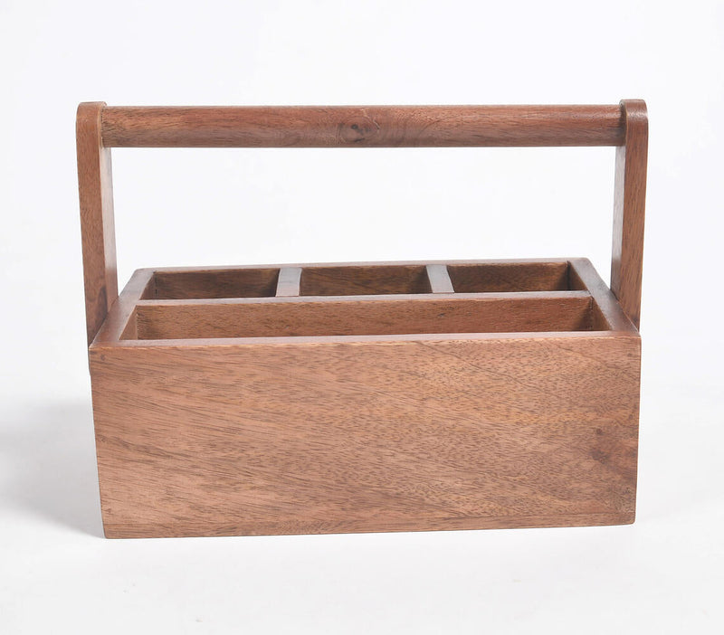 Hand Cut Mango Wood Caddy