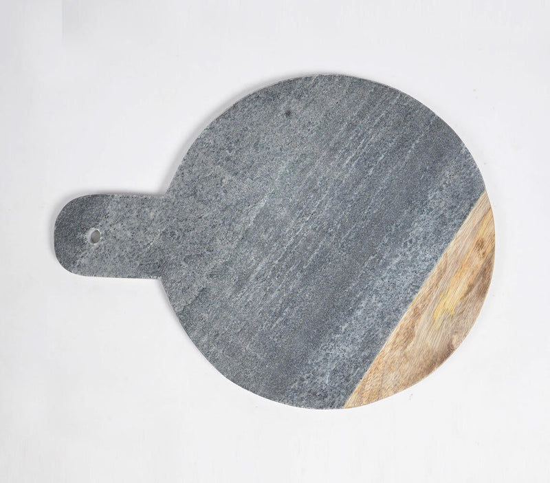 Colorblock Grey Stone & Wood Paddle Chopping Board