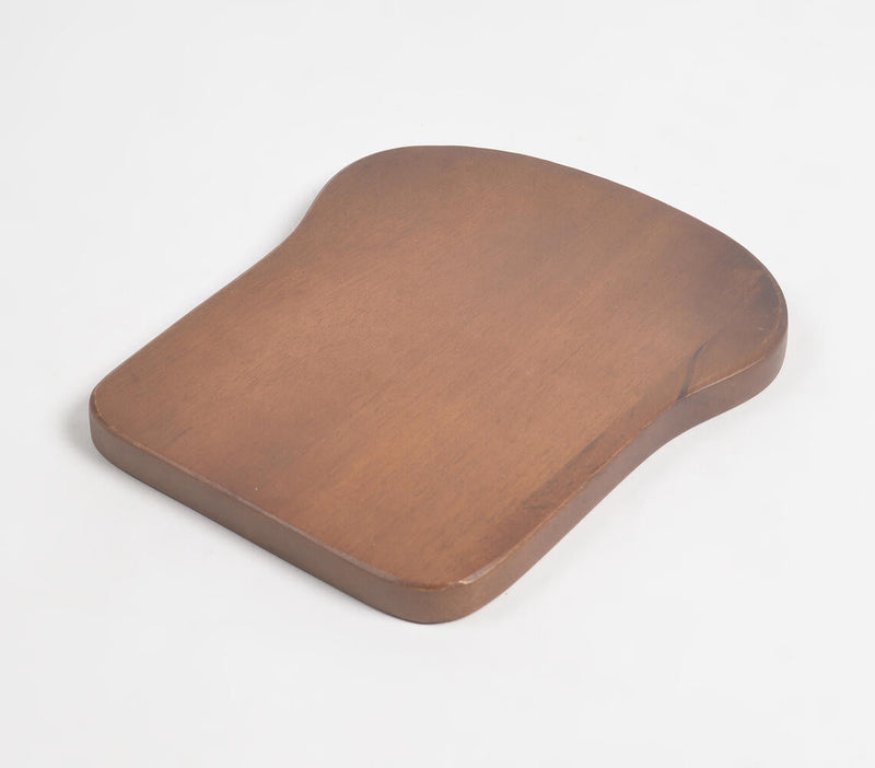 Bread Slice-Shaped Wooden Serving Platter