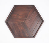 Hexagonal Hand Cut Wooden Serving Tray