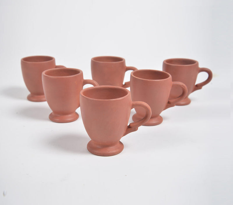 Terracotta Pottery Tea Cups (Set of 6)