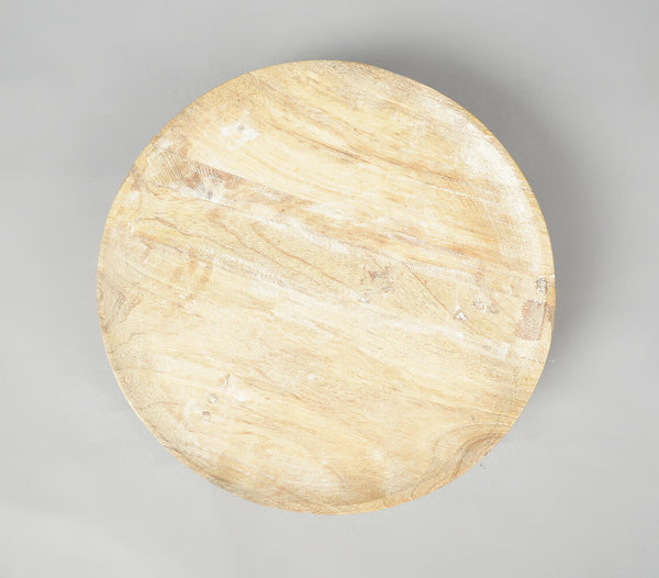 Distressed-Finish Wooden Cake Stand