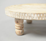 Distressed-Finish Wooden Cake Stand