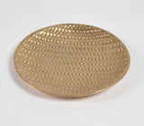 Gold Toned Dented Aluminium Round Plate