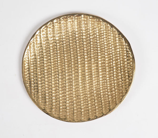 Gold Toned Aluminium Round Plate