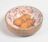 Enamelled Autumn Leaves Wooden Bowl